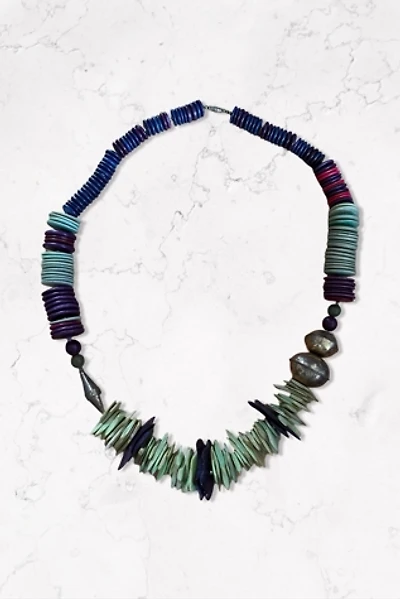 1980s Chunky Wood And Brass Statement Necklace Selected By Ritual Vintage