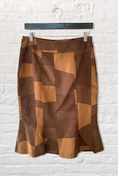 Y2K Patchwork Print Flared Midi Skirt Selected By Ritual Vintage