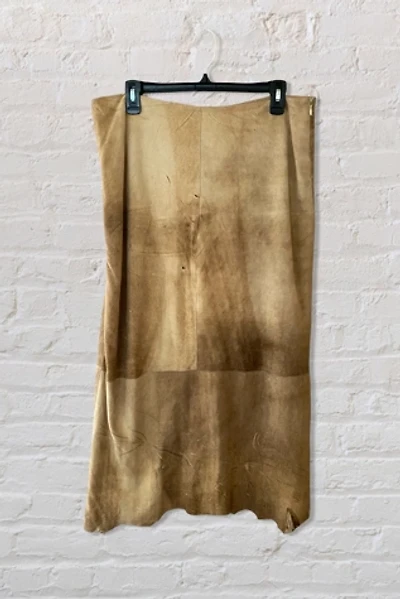 Y2K Suede Hand Painted Midi Skirt Selected By Ritual Vintage
