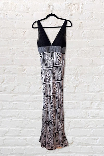 Y2K Silk Optical Print Bias Cut Slip Dress Selected By Ritual Vintage