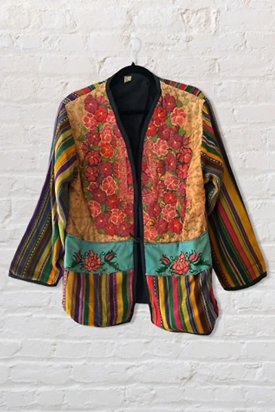 1980s Folk Embroidered Mixed Media Jacket Selected By Ritual Vintage