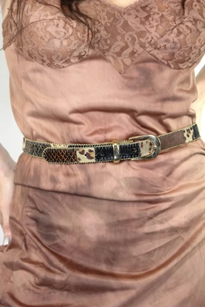 Vintage Animal Print Snakeskin Leather Belt Selected By Moons + Junes Vintage