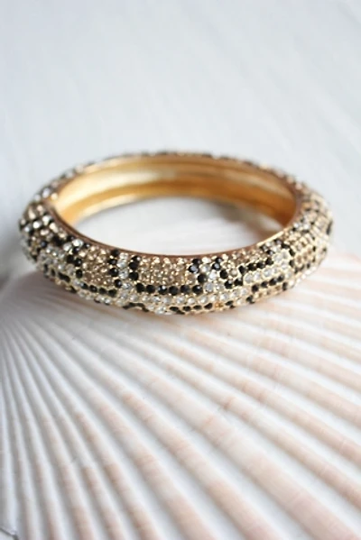 Vintage Rhinetstone Snake Print Gold Bangle Selected By Moons + Junes Vintage