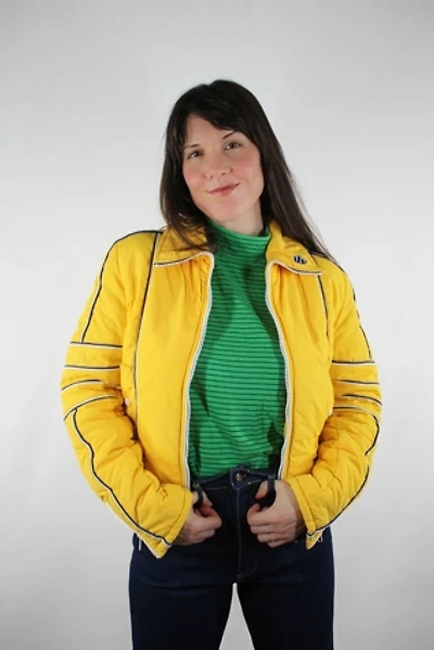1990s Tommy Hilfiger Yellow Puffer Jacket Selected By Moons + Junes Vintage