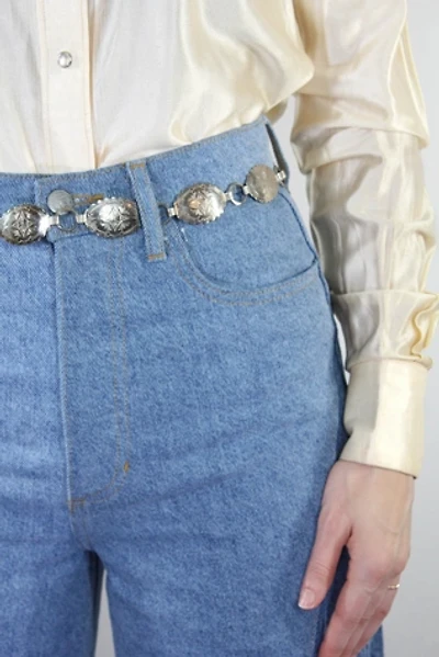 Vintage Silver Western Chain Belt Selected By Moons + Junes Vintage