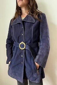 70s Blue Suede Coat Selected by Wax Plant