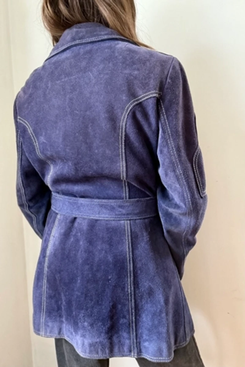 70s Blue Suede Coat Selected by Wax Plant