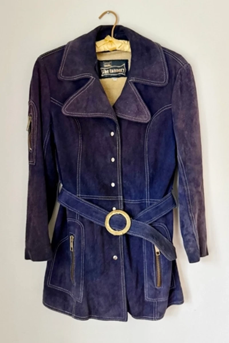 70s Blue Suede Coat Selected by Wax Plant