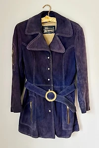 70s Blue Suede Coat Selected by Wax Plant