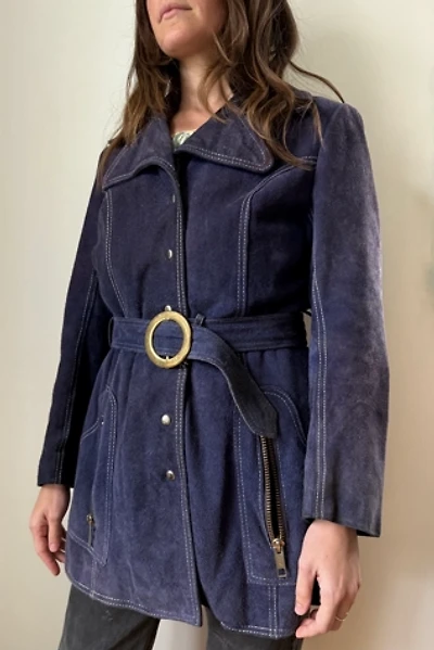 70s Blue Suede Coat Selected by Wax Plant