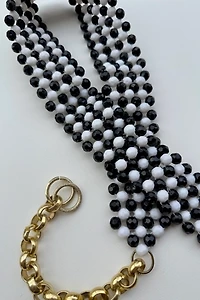 Black and White Beaded Belt Selected by Wax Plant