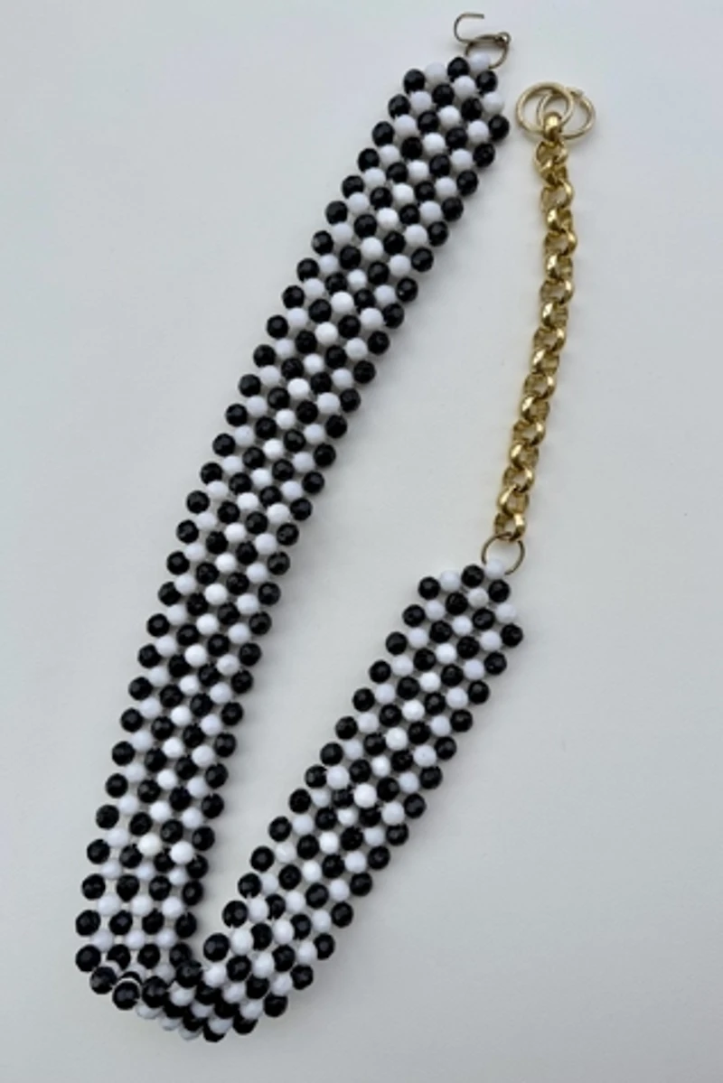 Black and White Beaded Belt Selected by Wax Plant