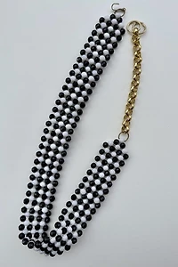 Black and White Beaded Belt Selected by Wax Plant