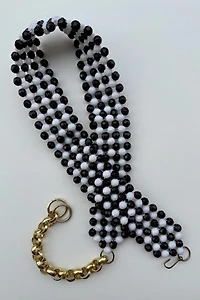 Black and White Beaded Belt Selected by Wax Plant