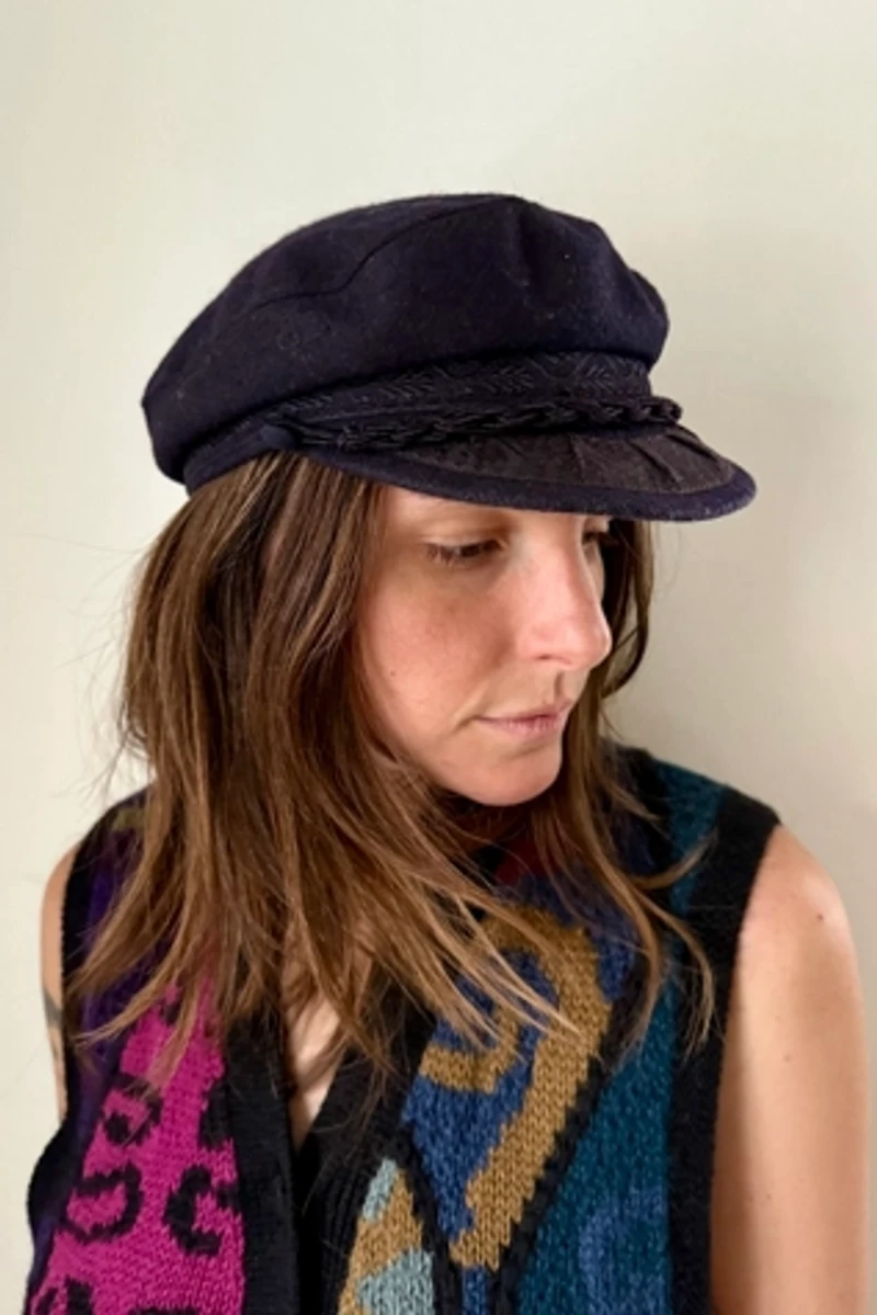 Dark Navy Greek Fisherman's Cap Selected by Wax Plant