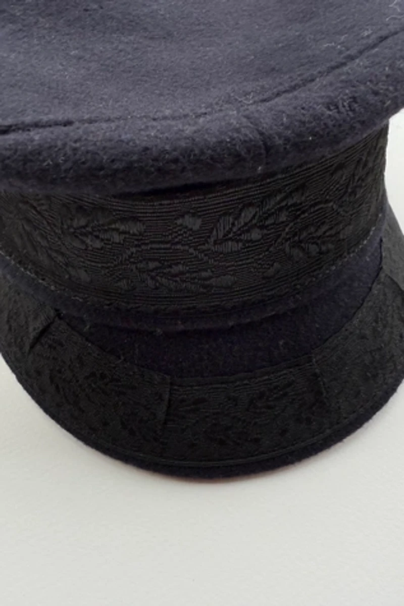 Navy Wool Fisherman's Cap Selected by Wax Plant
