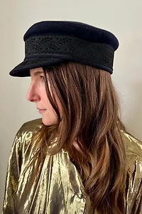 Navy Wool Fisherman's Cap Selected by Wax Plant