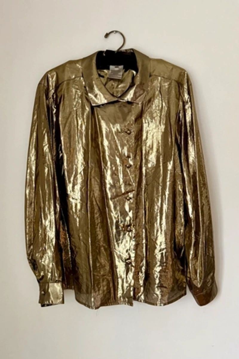 90's Gold Lamé Blouse Selected by Wax Plant