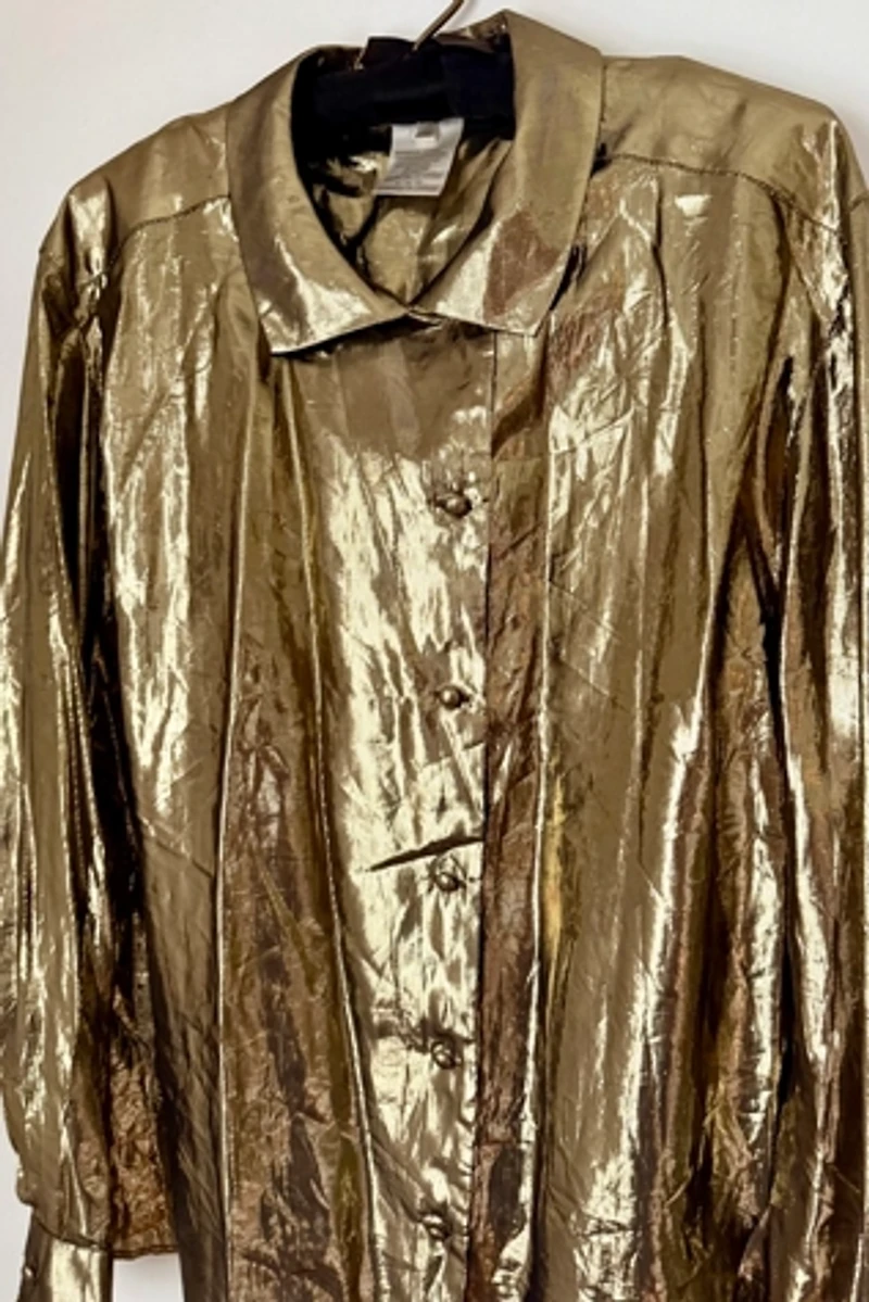 90's Gold Lamé Blouse Selected by Wax Plant