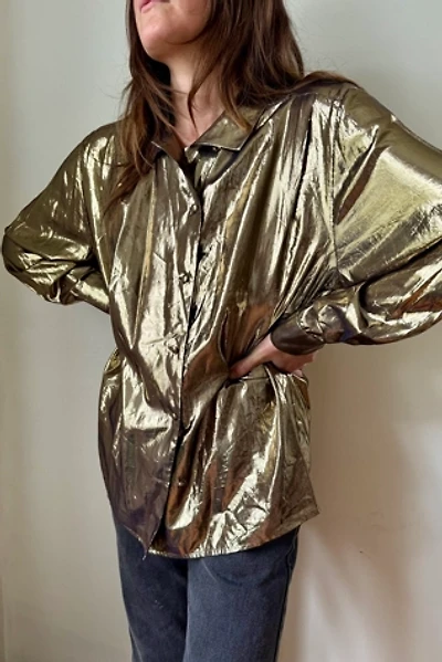 90's Gold Lamé Blouse Selected by Wax Plant