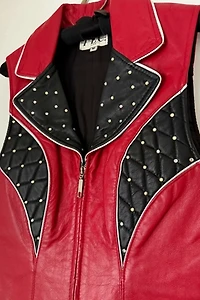 90's Jeweled Leather Vest Selected by Wax Plant