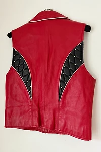 90's Jeweled Leather Vest Selected by Wax Plant