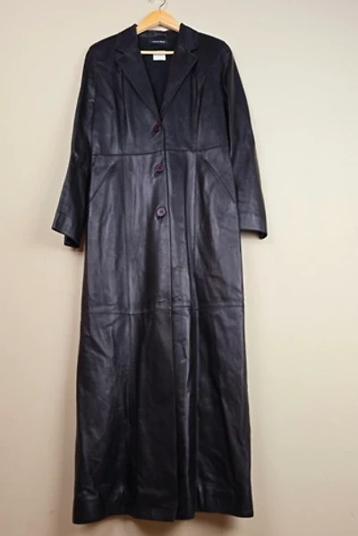 Vintage Floor Length Slim Fit Leather Trench Coat (FP78) Selected by The Igala NYC