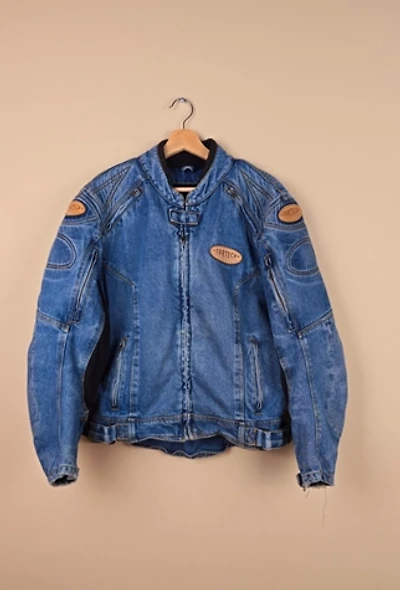 RARE Vintage Structured Denim Biker Jacket size M  selected by The Igala NYC