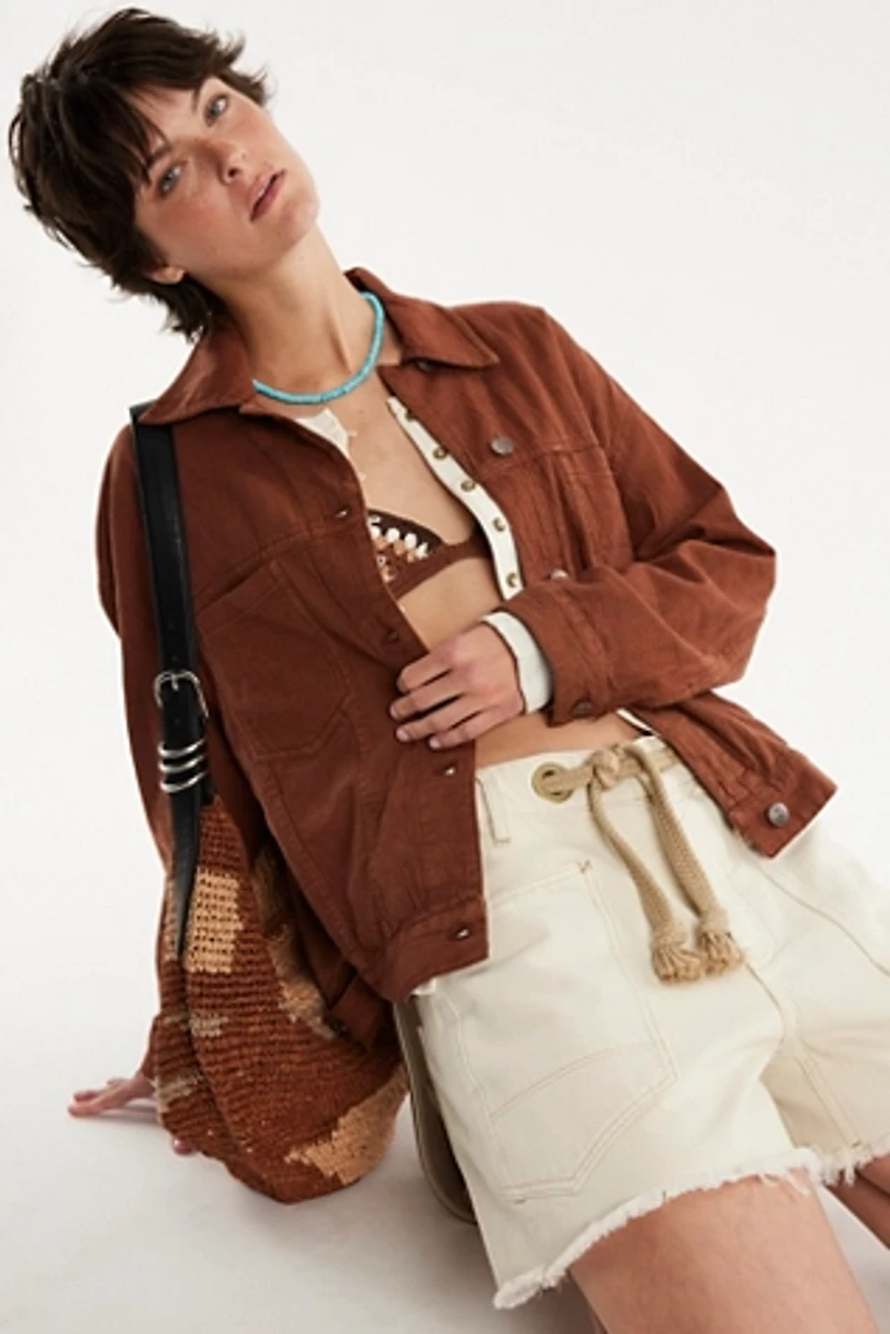 We The Free Opal Swing Linen Jacket