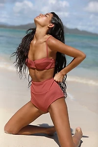 Zulu & Zephyr Textured Boyshort Bikini Bottoms