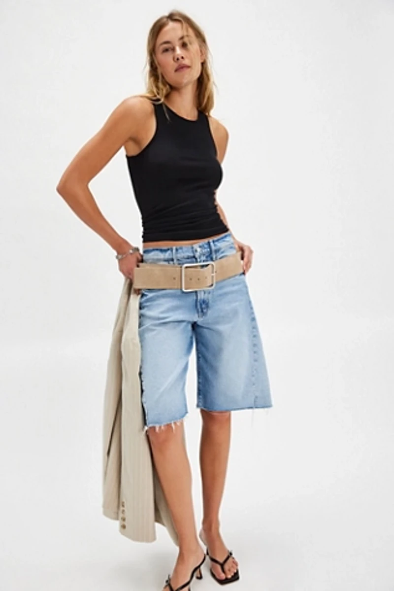 MOTHER The Half-Pipe Bermuda Fray Shorts