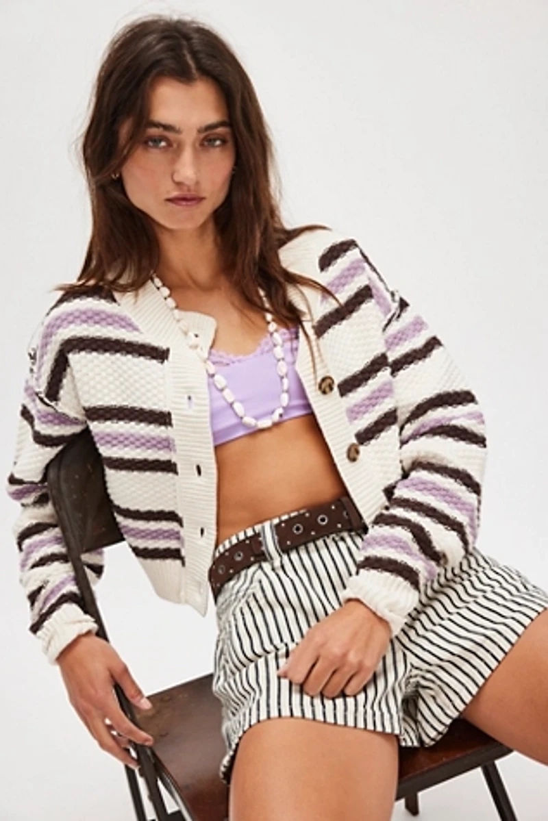 Lila Stripe Cardi