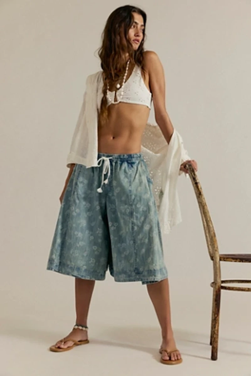 We The Free Distant Lover Printed Culottes