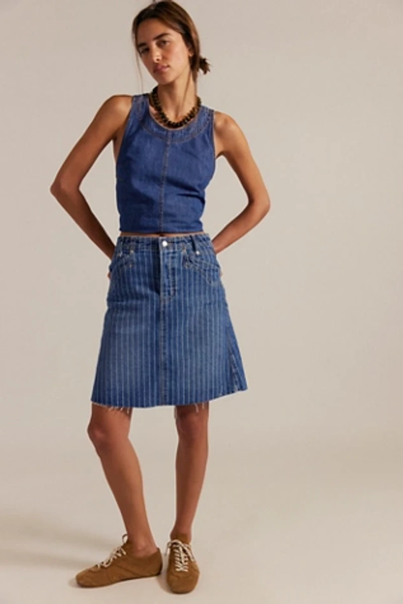 Suzy Stripe Denim Midi
