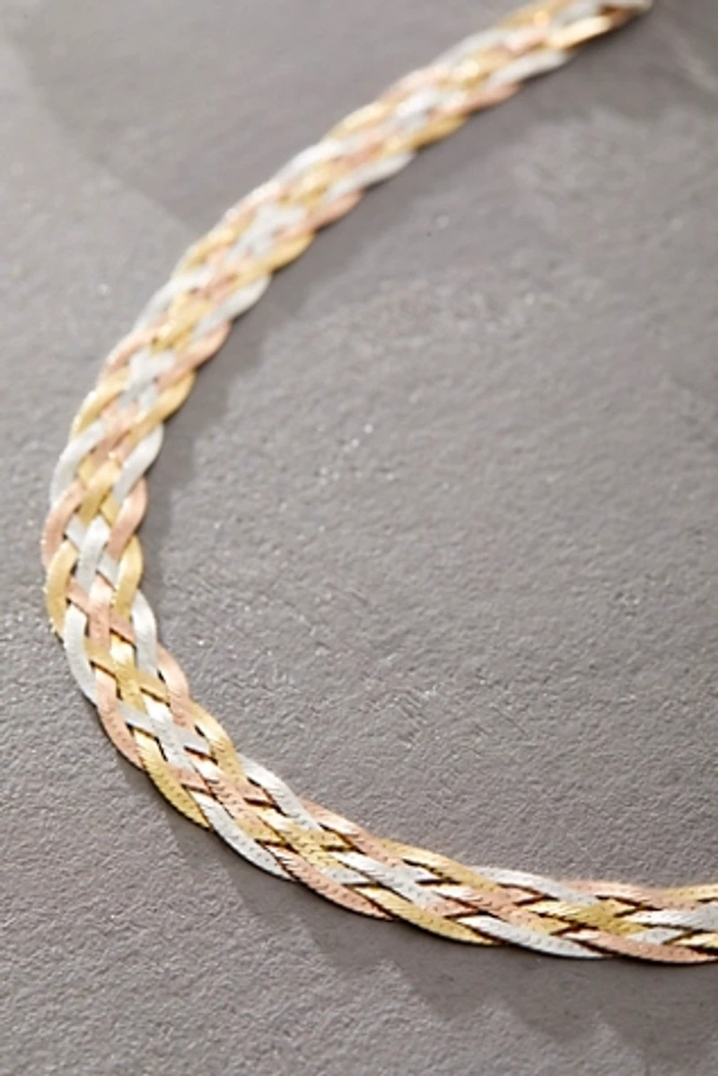 Pamela Love Braided Tricolor Herringbone Necklace