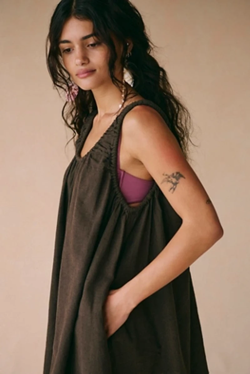 Amanda Cotton-Linen Mini Dress