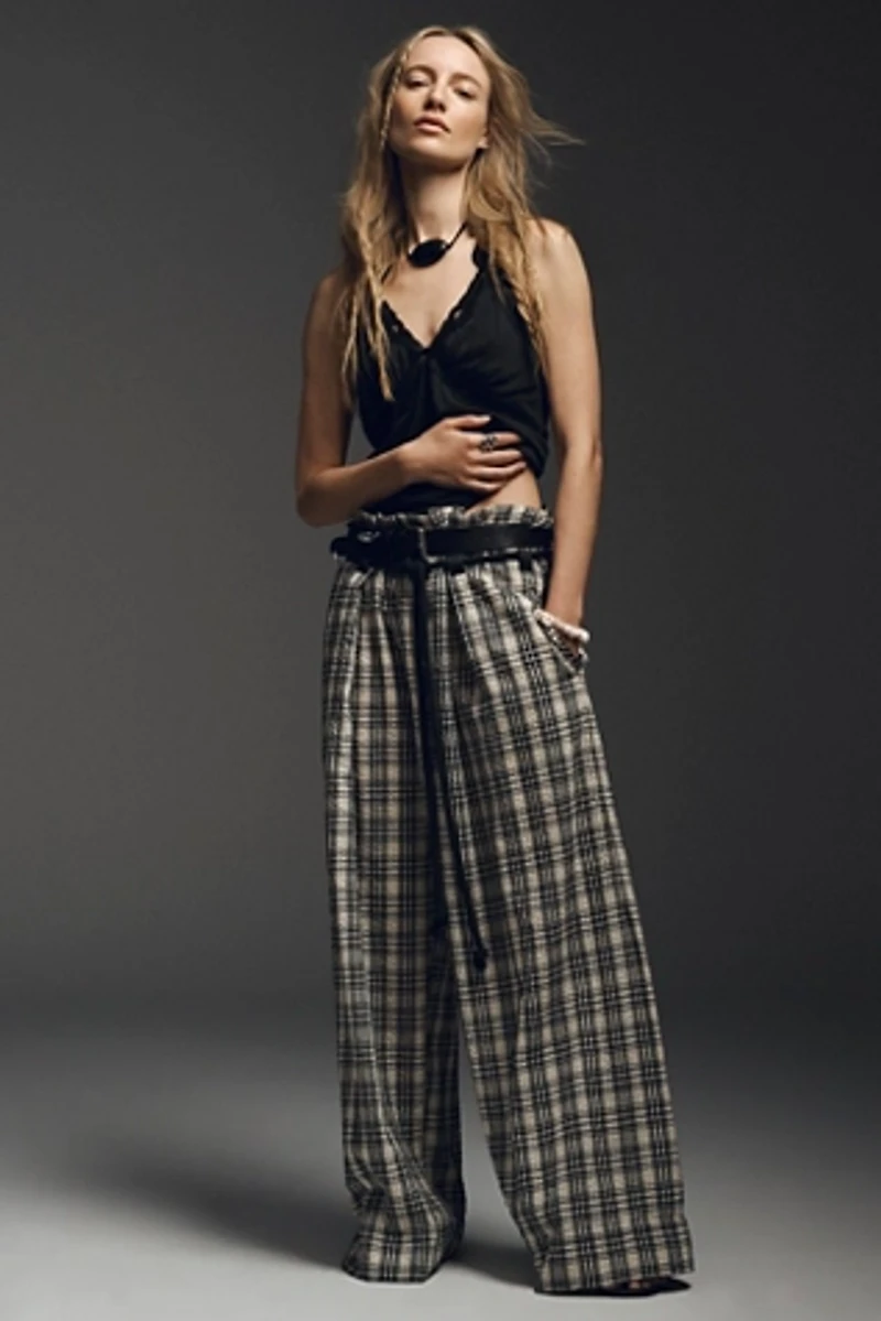 Dimes Tie Plaid Trousers