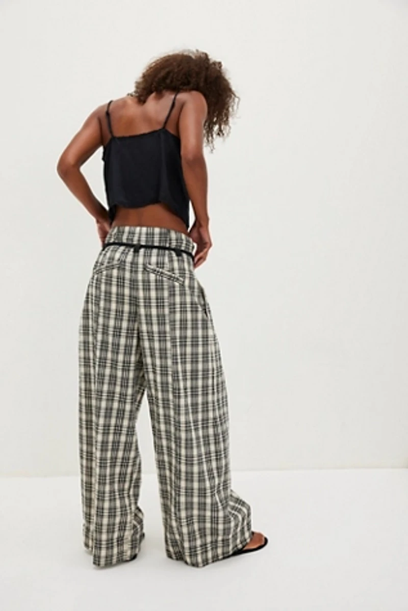 Dimes Tie Plaid Trousers