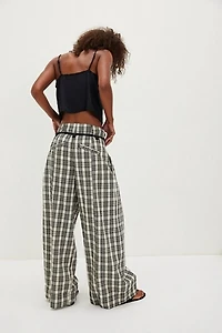 Dimes Tie Plaid Trousers