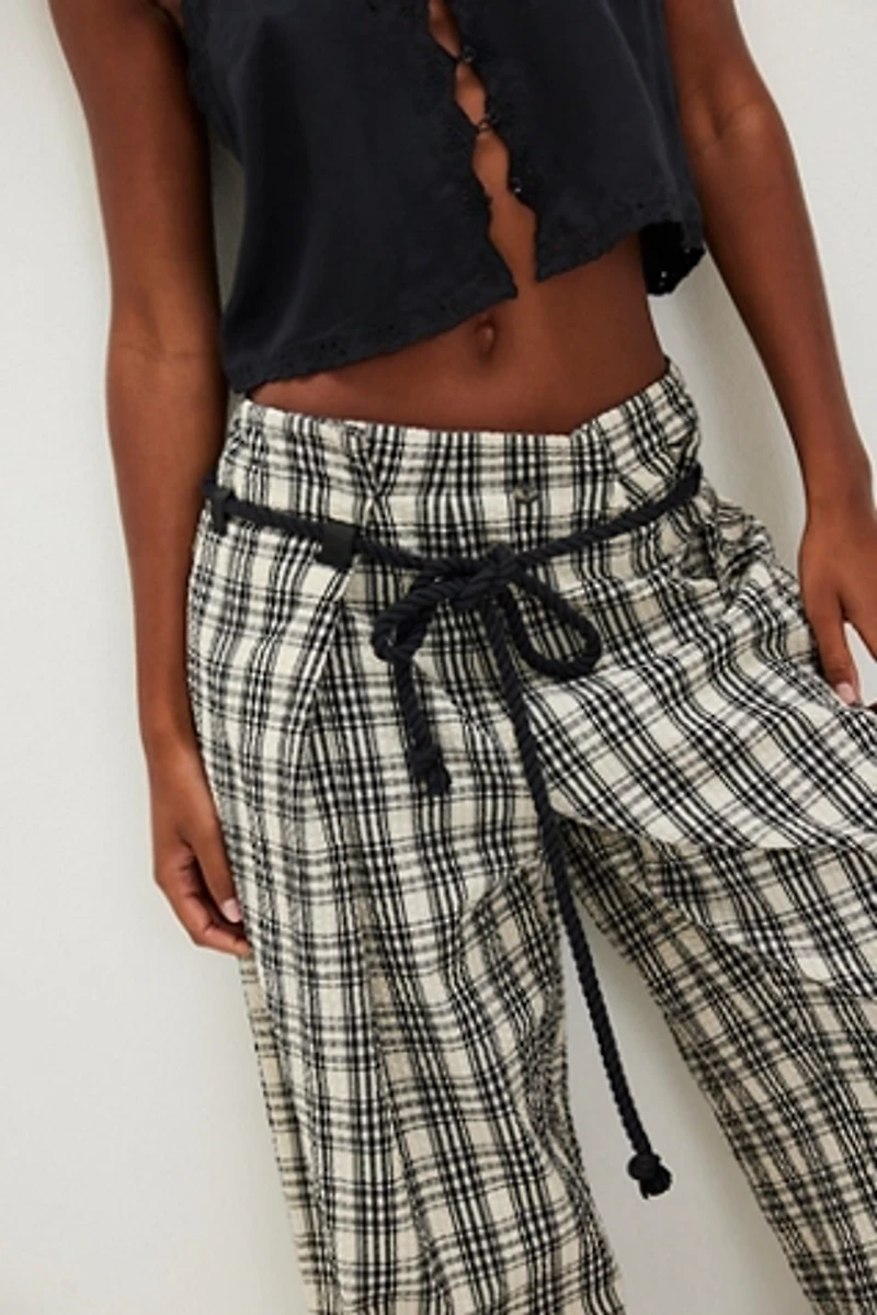 Dimes Tie Plaid Trousers