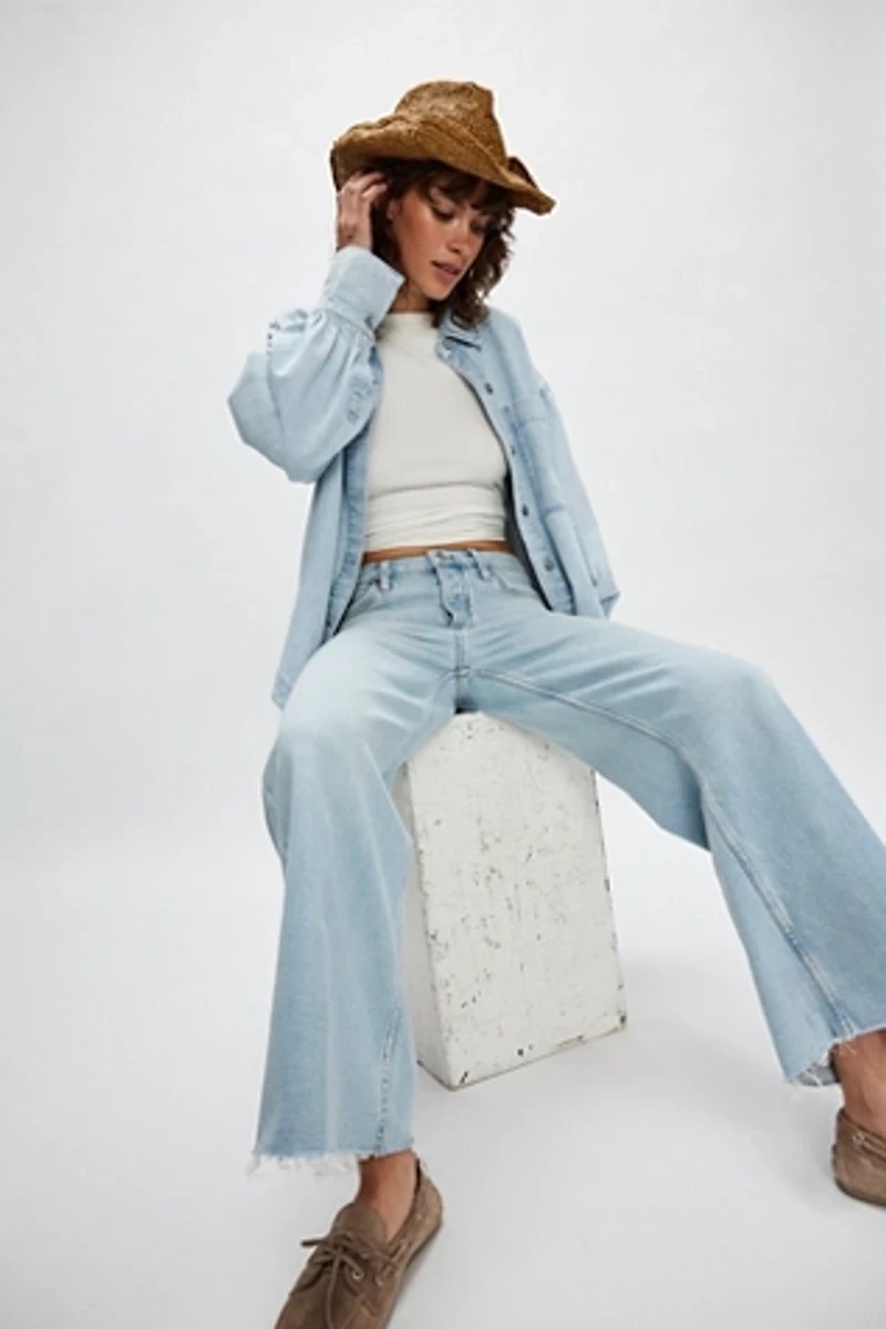 RE/DONE Mid-Rise Wide-Leg Crop Jeans