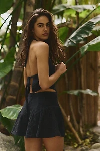 Drew Pucker Check Skirt Set