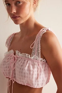 For Love & Lemons Ginny Gingham Crop Top