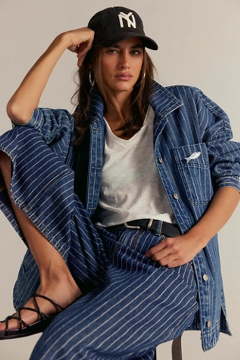 We The Free Madison City Pinstripe Denim Jacket