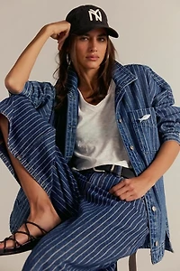 We The Free Madison City Pinstripe Denim Jacket