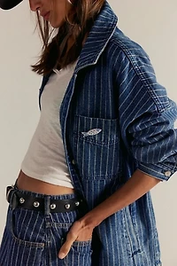 We The Free Madison City Pinstripe Denim Jacket