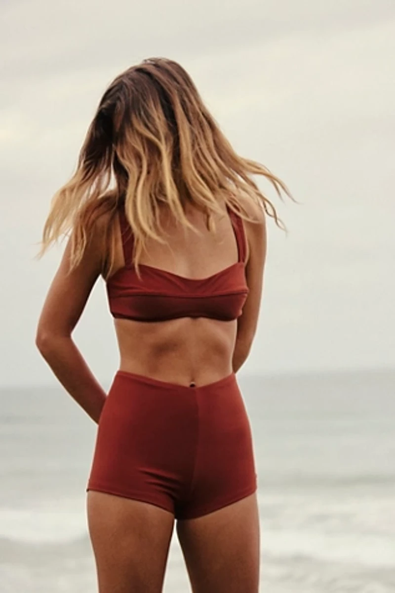Galamaar The Tap High-Waisted Boyshort Bikini Bottoms