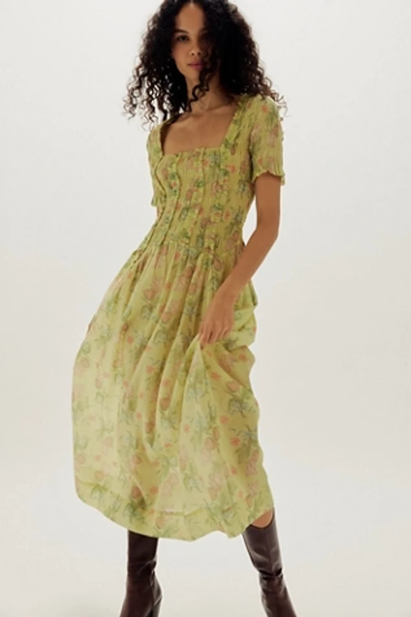 Damson Madder Raphaela Ruffle Midi Dress