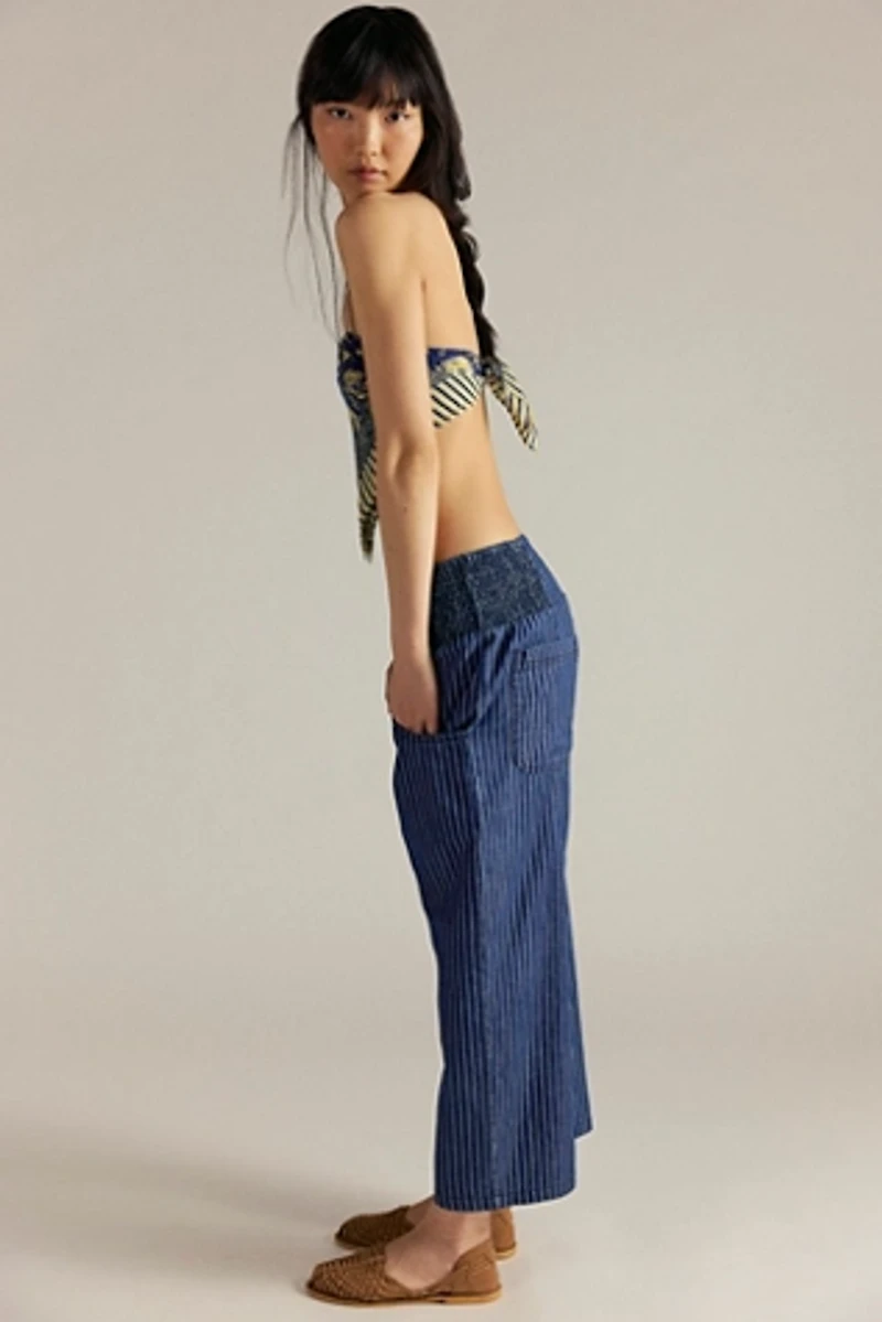 We The Free Lunan Crop Striped Harem Jeans