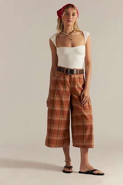 We The Free High Top Wide Crop Plaid Jeans